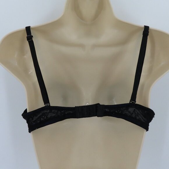 Victorias Secret 36C Sexy Little Things Black Lace Blue Underwire Push Up Bra - Picture 5 of 13